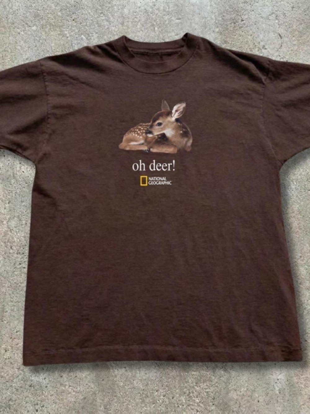 Gildan Brown Short-Sleeve Tee with Fawn Graphic